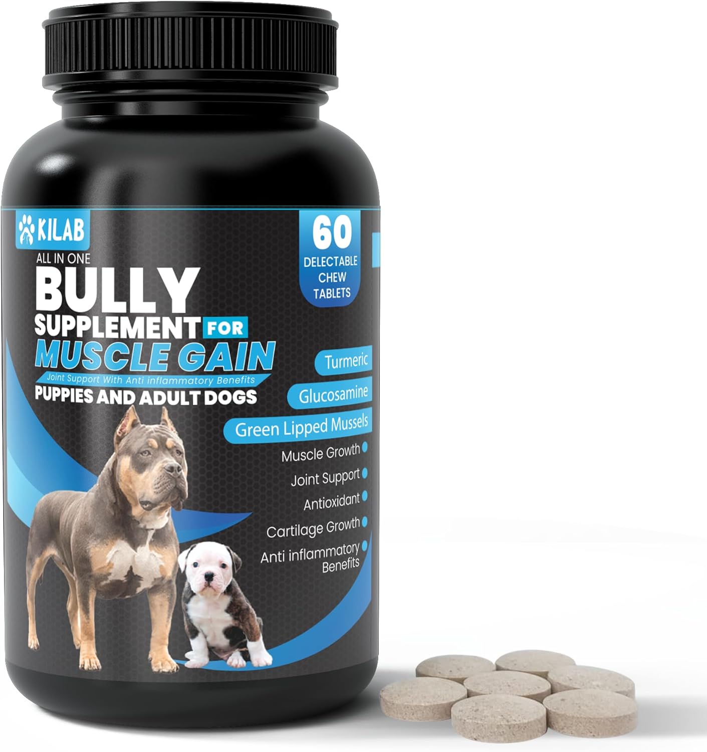 Dog Weight Gainer – 100-Count Muscle Builder Dog Supplement
