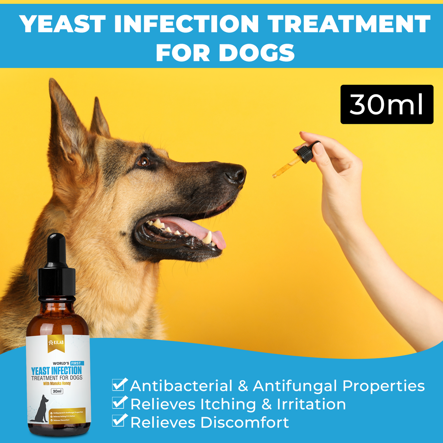 Kilab Natural Yeast Infection Treatment for Dogs.